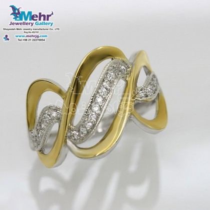 Gold ring - wave design-SR0227